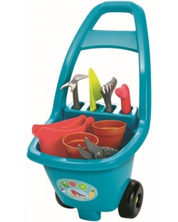 Детска градинска количка  Ecoiffier - с 8 инструмента